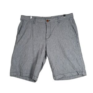 Tommy Bahama Shorts Mens Blue Striped‎ Flat Front Casual Nautical Summer Size 36